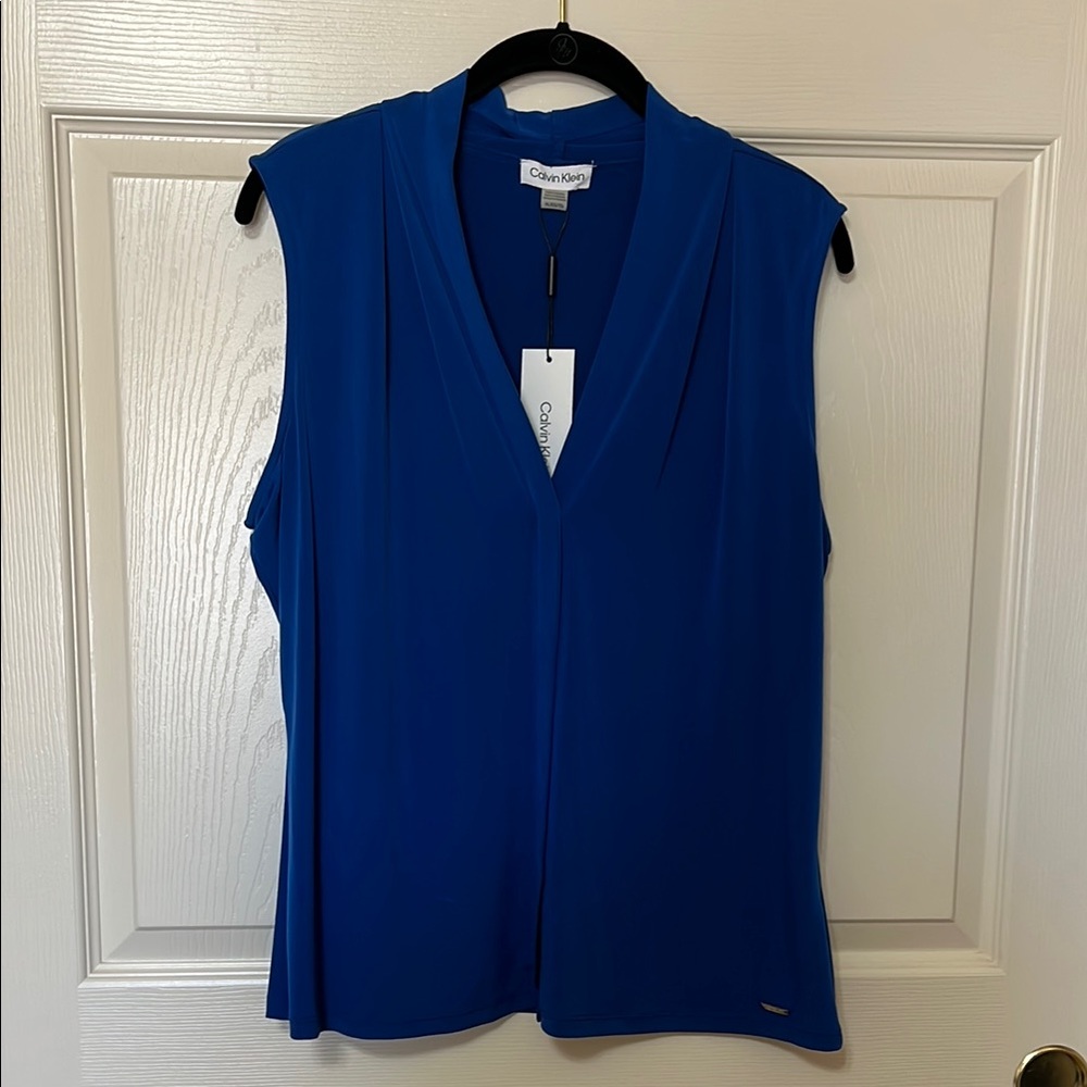 Calvin Klein Women's Blue Sleeveless Top
